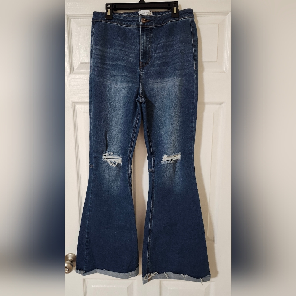 Vanilla Star Blue Flare Wide Leg Jeans